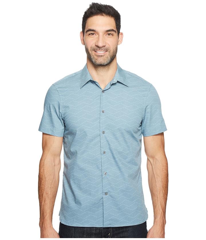 Perry Ellis - Short Sleeve Striped Wave Shirt