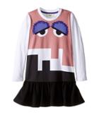 Fendi Kids - Long Sleeve Dress W/ Monster Logo Graphic