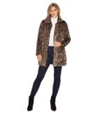 Dylan By True Grit - Wild Side Vintage Leopard Faux-fur Coat With Heather Knit Lining And Pockets