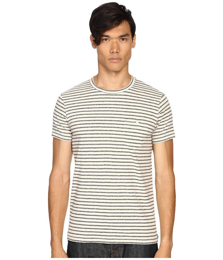 Todd Snyder - Striped Weathered Button Pocket Crew Tee