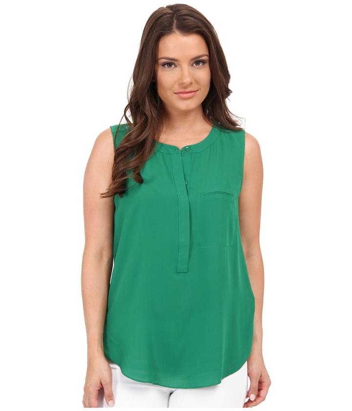 Nydj Petite - Petite Key Item Sleeveless Pleat Back Blouse
