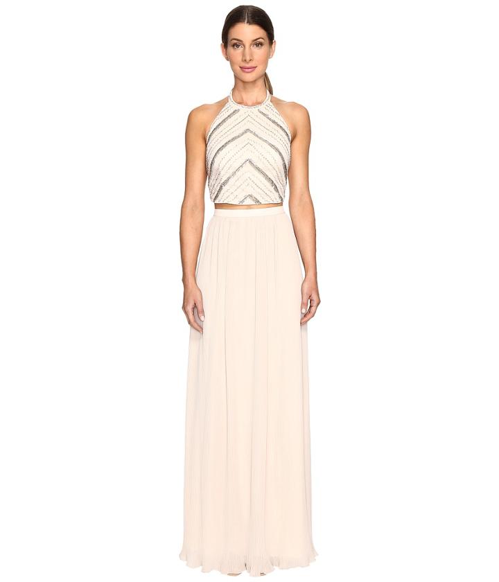 Aidan Mattox - Hand Beaded Crop Top Gown