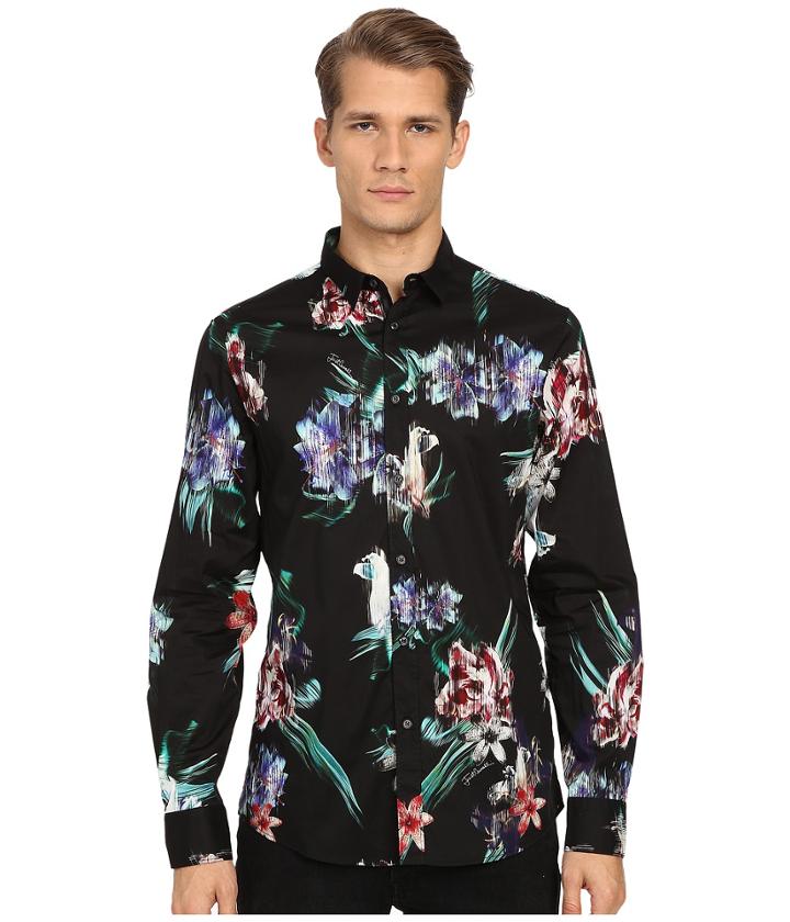 Just Cavalli - Tropical Ikat Print Long Sleeve Woven