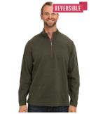 Tommy Bahama Big &amp; Tall - Big Tall Flip Side Stripe Reversible Half Zip Sweatshirt