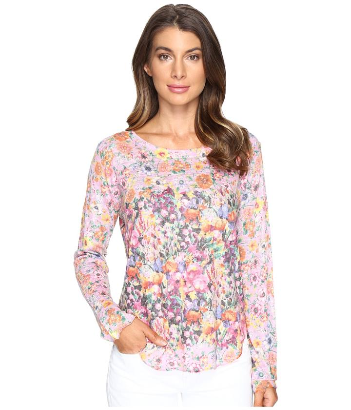 Nally &amp; Millie - Pink Floral Border Top