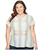 Lucky Brand - Plus Size Metallic Embroidered Top