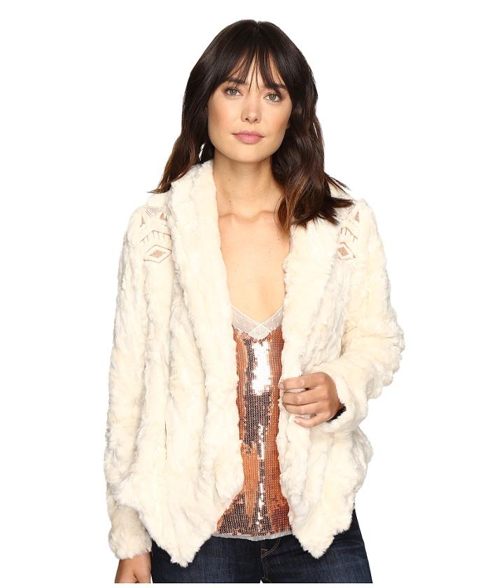 Free People - Embroidered Cascade Fur Jacket