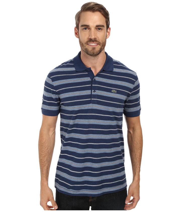 Lacoste Cotton Stretch Pique Jersey Stripe Polo
