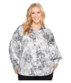 Vince Camuto Specialty Size - Plus Size Long Sleeve Speckle Atmosphere Button Down Blouse