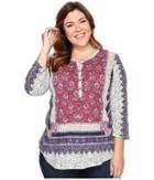 Lucky Brand - Plus Size Border Floral Henley
