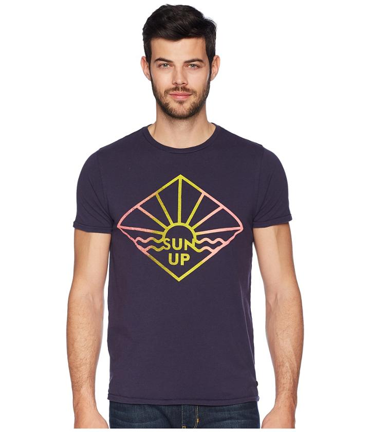 Scotch &amp; Soda - Crew Neck Tee With Washing And Gradient Artwork