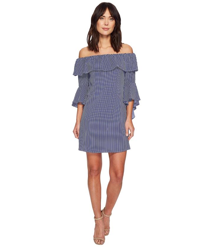 Cece - Celia Off The Shoulder Stripe Dress