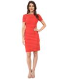 Adrianna Papell - Partial Tuck Dress W/ Short Sleeve