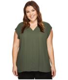 Vince Camuto Specialty Size - Plus Size Sleeveless Mix Media V-neck Blouse