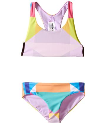 Mara Hoffman Kids - Diamond Printed Racerback Bikini Top With Boardshorts Bottoms