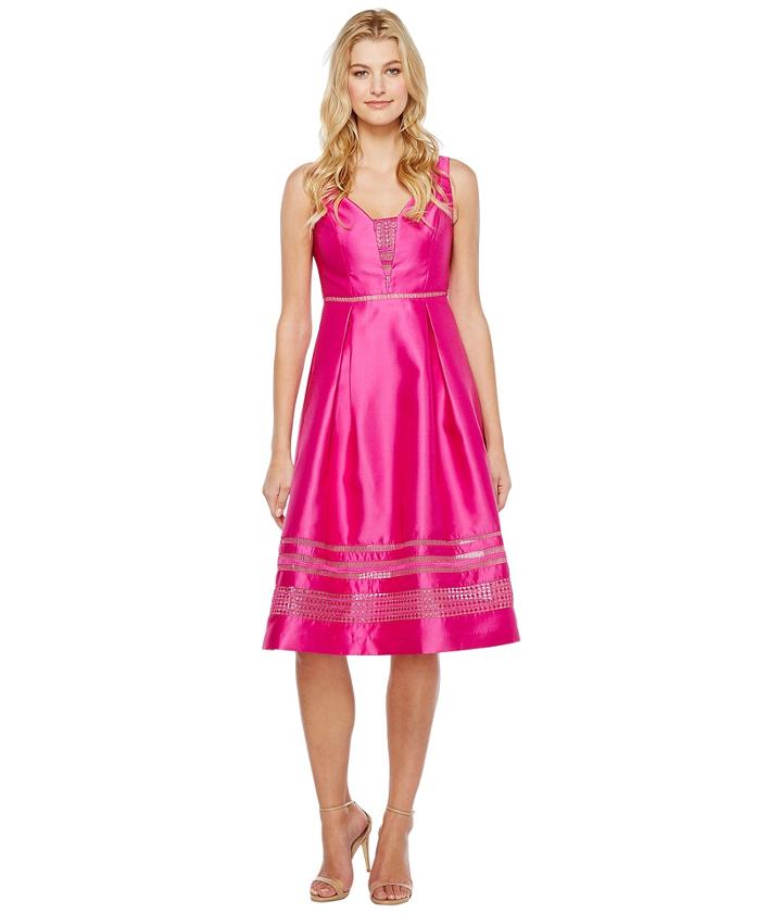 Adrianna Papell - Mikado And Lace Cocktail Dress