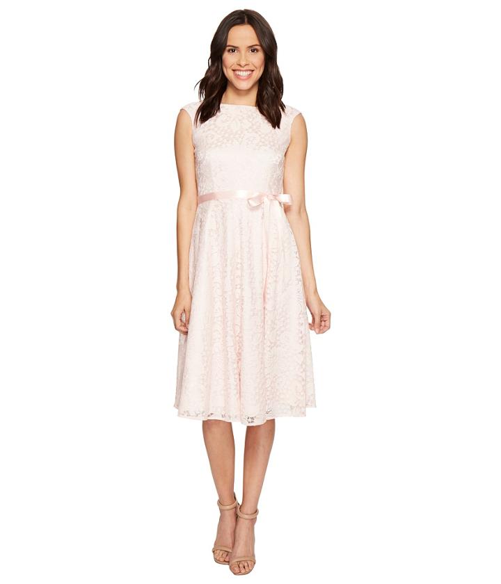 Tahari By Asl - Tea-length Lace A-line Dress