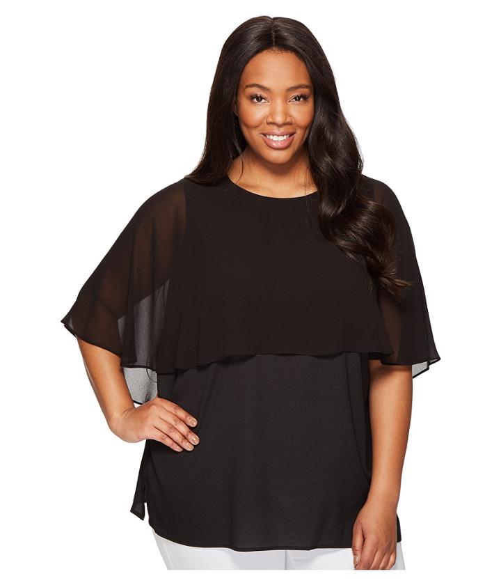 Calvin Klein Plus - Plus Size Short Sleeve Ruffle Top