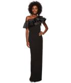 Adrianna Papell - Dramatic One Shoulder Long Crepe Gown
