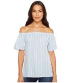 Dylan By True Grit - Bungalow Stripe Raglan Off Shoulder Top
