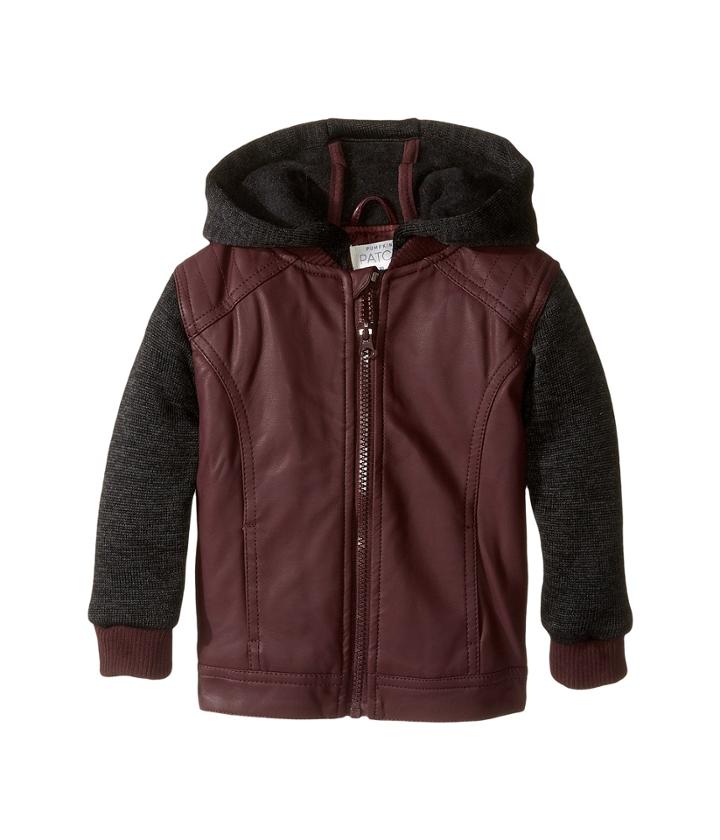 Pumpkin Patch Kids - Pu Jacket With Knit Sleeves