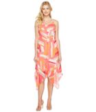 Calvin Klein - Chiffon Dress With Handkerchief Hem