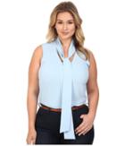 Michael Michael Kors - Plus Size Tie Neckline Sleeveless Top