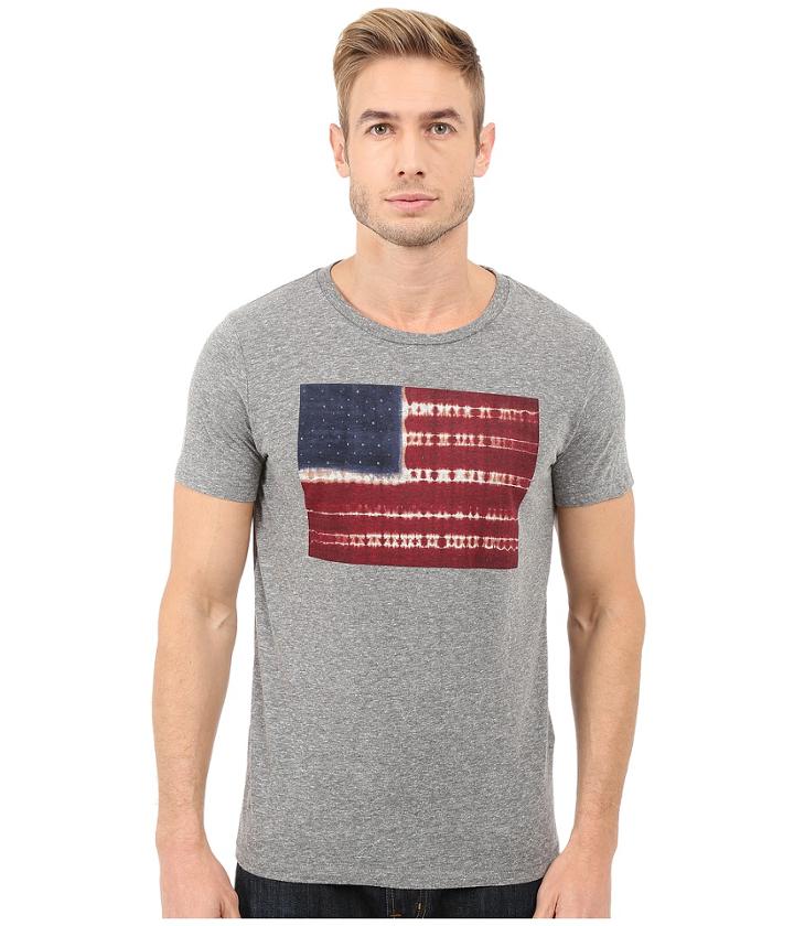 Lucky Brand - Tie-dye Flag Graphic Tee