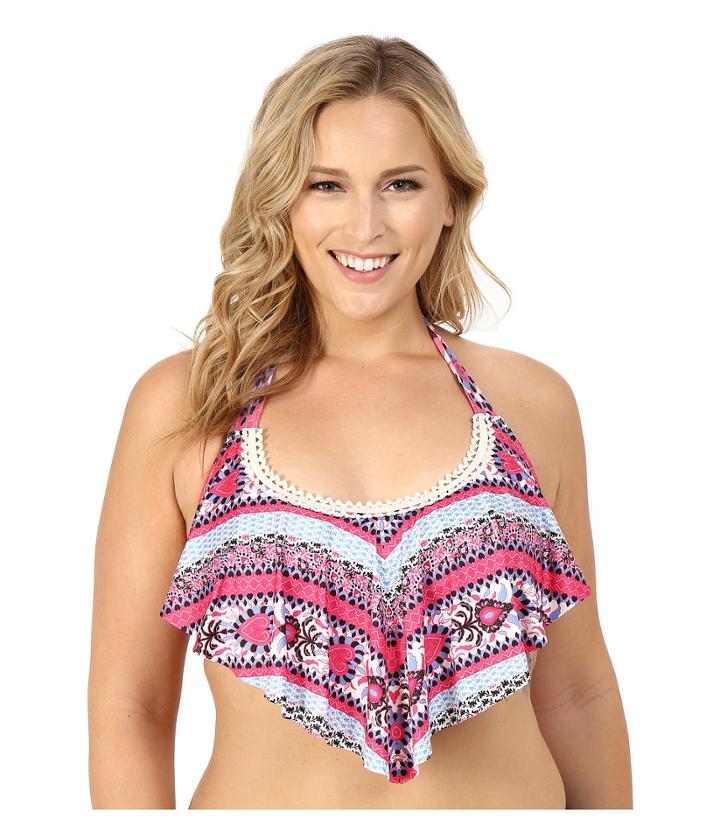 Becca By Rebecca Virtue - Plus Size Secret Garden Flounce Top