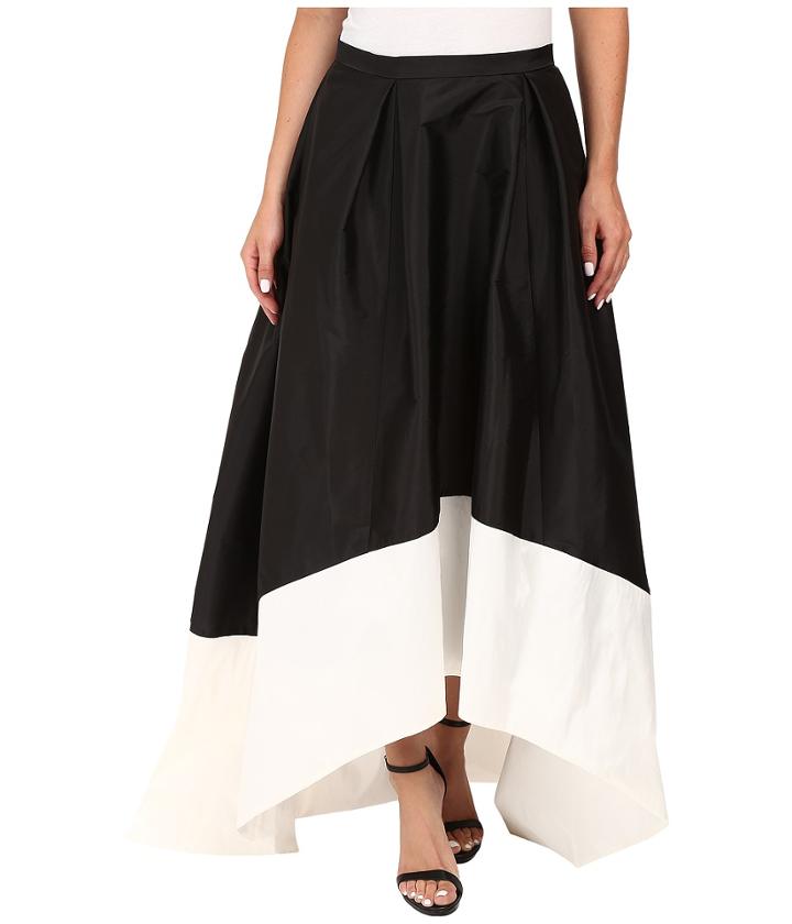 Adrianna Papell - High-low Color Block Taffeta Skirt