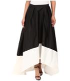 Adrianna Papell - High-low Color Block Taffeta Skirt