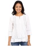 Dylan By True Grit - Textured Slub Cotton Crochet And Ruffle Chemise
