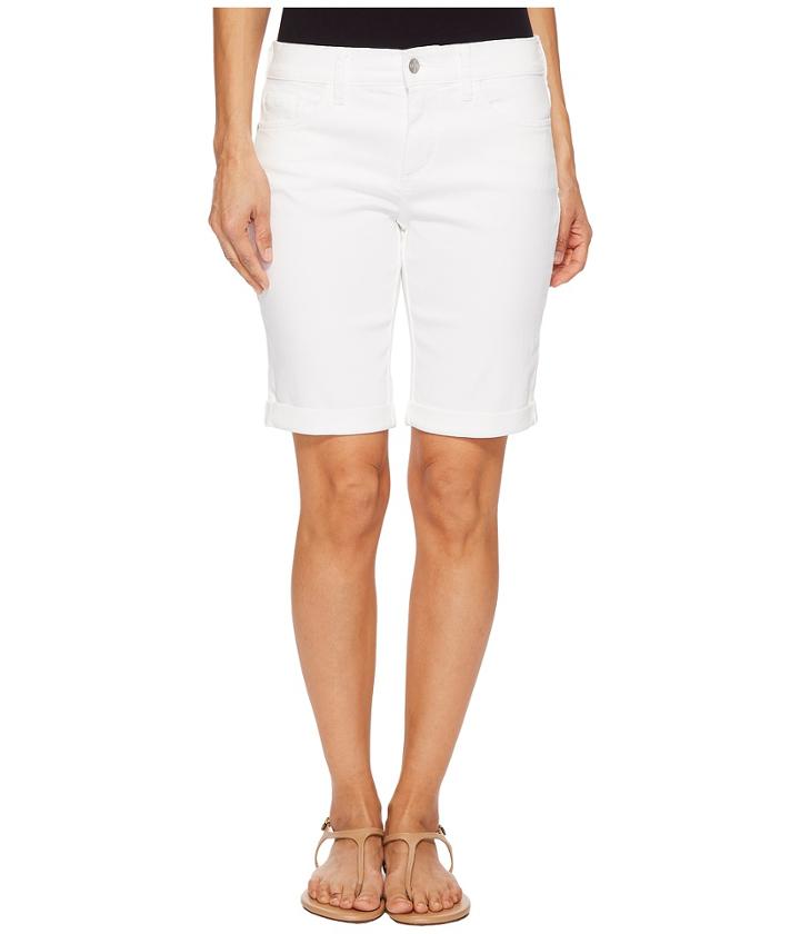 Nydj Petite - Petite Briella Roll Cuff Shorts In Optic White