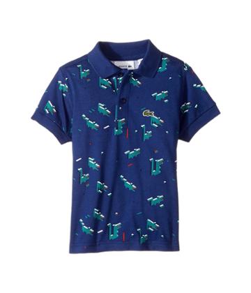 Lacoste Kids - Short Sleeve Polo With All Over Graphic Croc