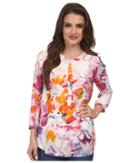 Nydj Petite Petite 3/4 Sleeve Pleat Back Solid
