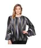 Vince Camuto Specialty Size - Plus Size Bell Sleeve Colorful Peaks Blouse