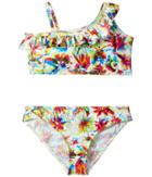 Junior Gaultier - Floral Two-pieces Swimsuit W/ Ruffle