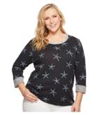 Extra Fresh By Fresh Produce - Plus Size White Sea Star Sunset Sweatshirt