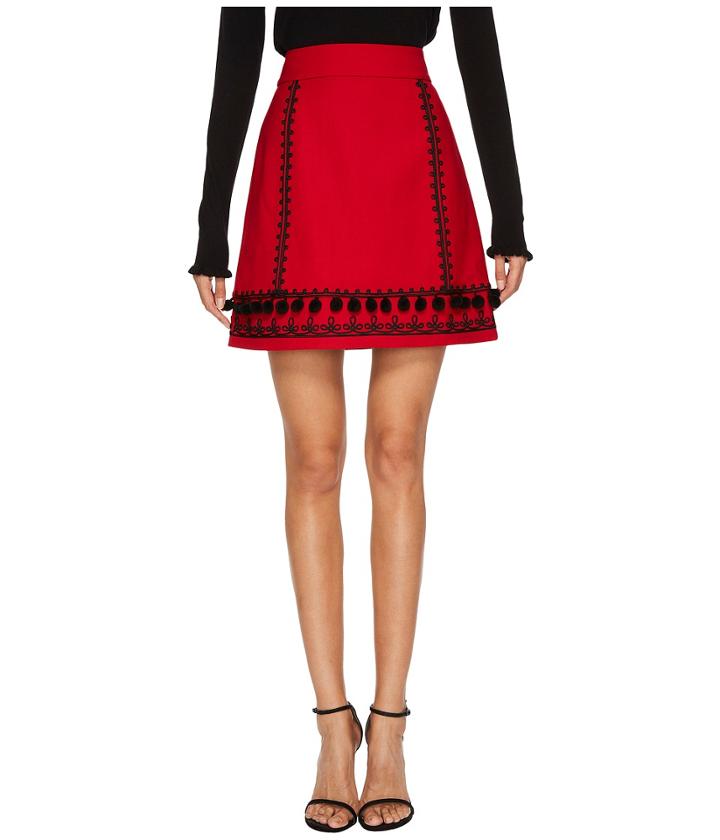 Kate Spade New York - Pom Embroidered Skirt