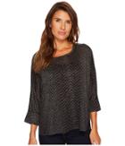 Tribal - Dolman Sleeve Knit Burnout Shirt