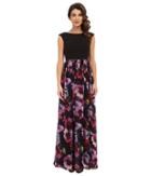 Aidan Mattox - Cap Sleeve Stretch Top With Printed Ball Skirt