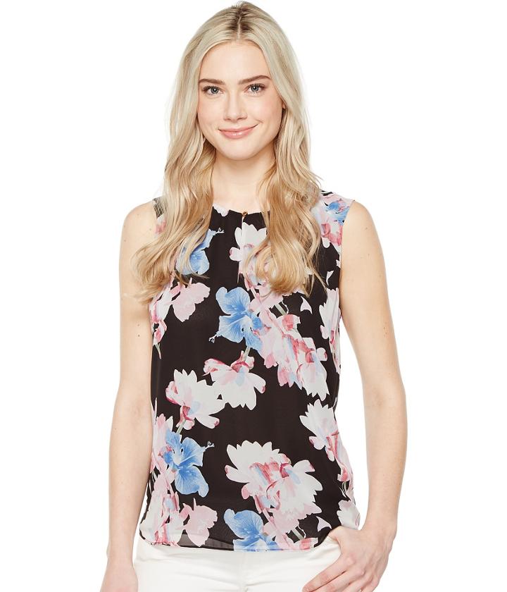 Vince Camuto - Sleeveless Poetic Bouquet Keyhole Blouse