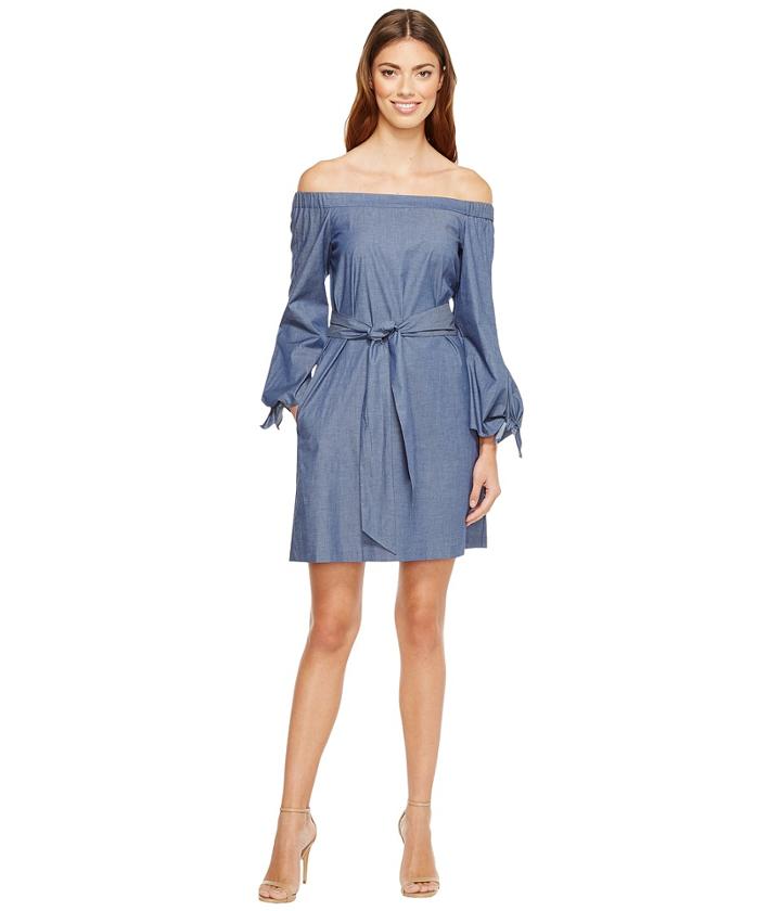 Donna Morgan - Off Shoulder With Tie Sleeve Dress