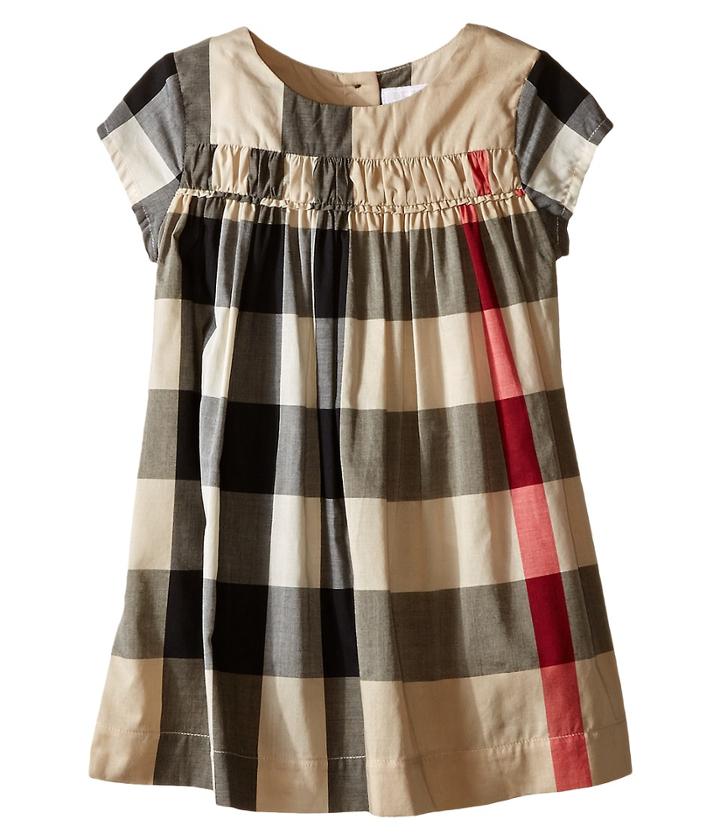 Burberry Kids - Check Dress W/ Ruched Panel