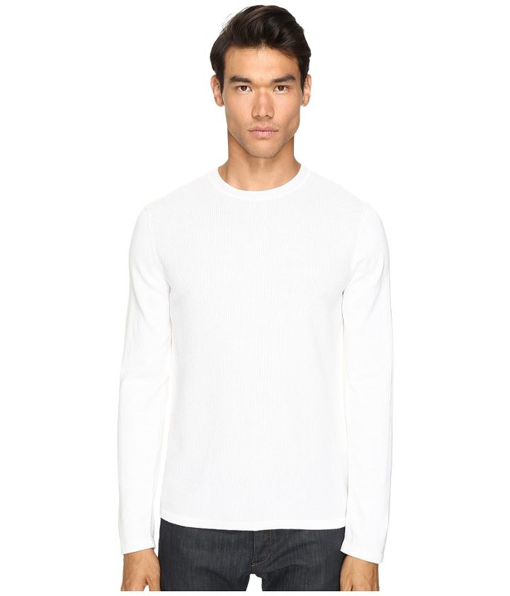 Vince - Jersey Mix-stitch Long Sleeve Crew