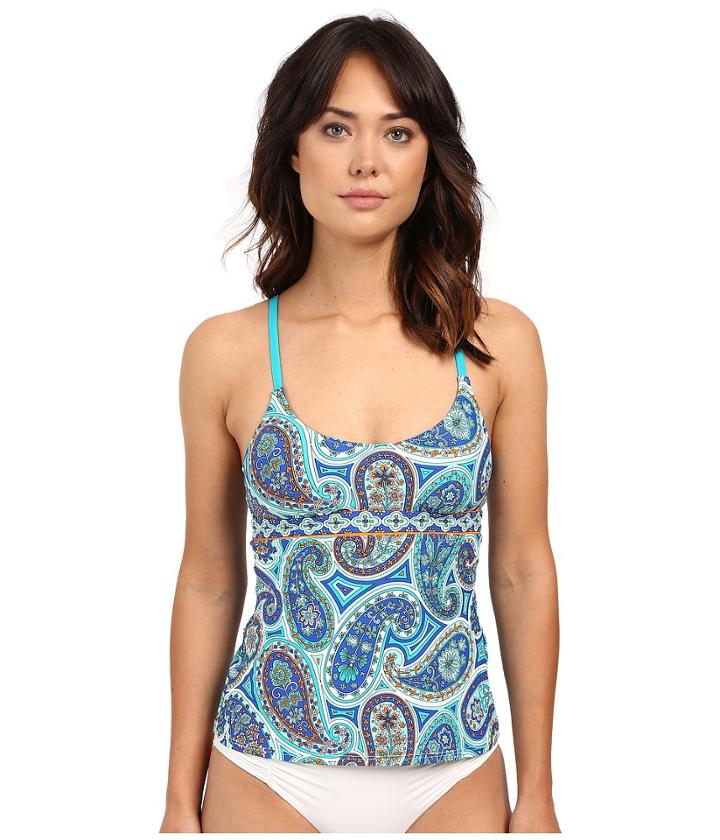 Trina Turk - Provence Paisley Over The Shoulder Tankini