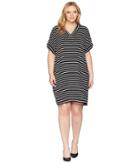 Calvin Klein Plus - Plus Size Sleeveless V-neck Stripe Dress