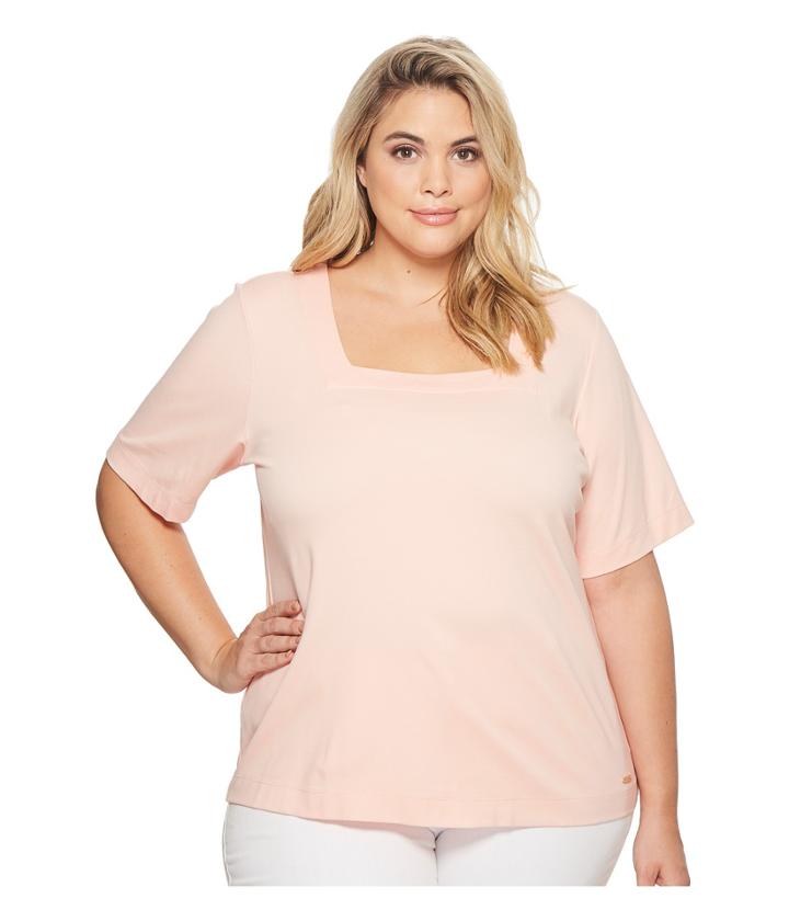 Calvin Klein Plus - Plus Size Elbow Square Neck Top