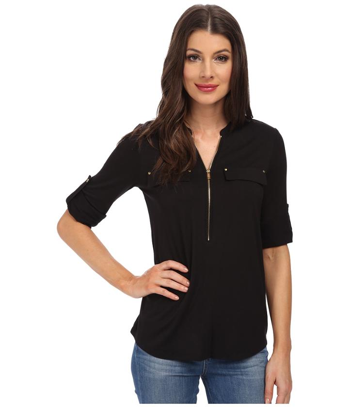 Calvin Klein Essentials Zip Front Roll Sleeve