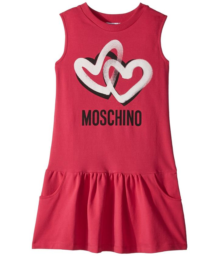 Moschino Kids - Sleeveless Heart Logo Graphic Dress